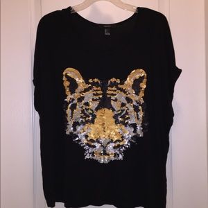 Sequin Tiger Tee Shirt